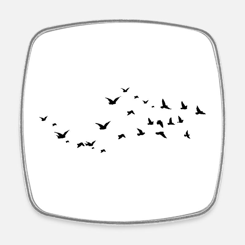 Birds - Oiseaux - Magnet carré - blanc