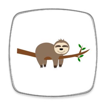 Sloth - Square fridge magnet - white - Front