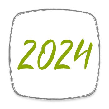 2024 Silvester Neujahr grün - Viereckiger Kühlschrankmagnet - Weiß - Vorne