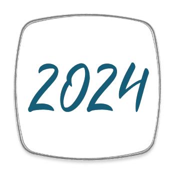 2024 Silvester Neujahr - Viereckiger Kühlschrankmagnet - Weiß - Vorne