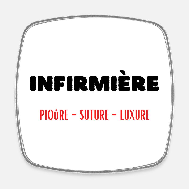 Métier infirmière piqûre suture luxure - Magnet carré - blanc