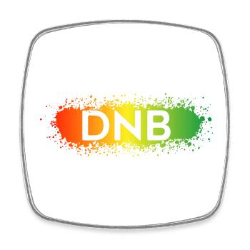 DNB Splat - Drum n Bass Junglist Rot Gelb Grün - Viereckiger Kühlschrankmagnet - Weiß - Vorne
