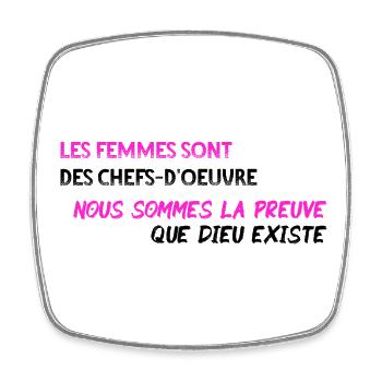 Femmes chefs d'oeuvre - PNK BLK - Magnet carré - blanc - Devant