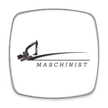 Fresh Maschinist Symbol - Viereckiger Kühlschrankmagnet - Weiß - Vorne
