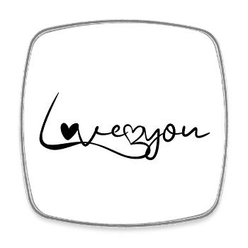 Love you heart - Square fridge magnet - white - Front