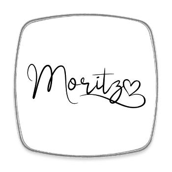 Moritz Nom Prénom Coeur Décor - Magnet carré - blanc - Devant