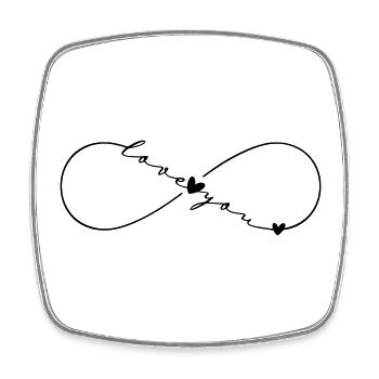 Love You Infinity Symbol - Viereckiger Kühlschrankmagnet - Weiß - Vorne