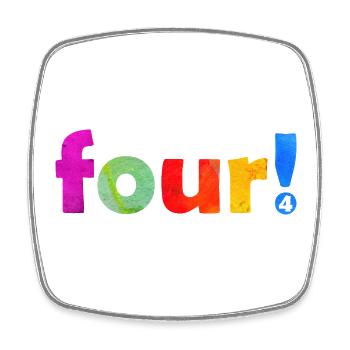 FOUR 4 YEARS 4TH BIRTHDAY - Square fridge magnet - white - Front