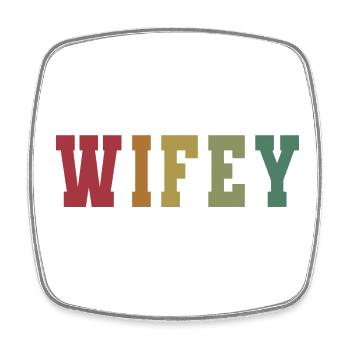 Retro Wifey Matching Couple Wedding Party Mariage - Magnet carré - blanc - Devant