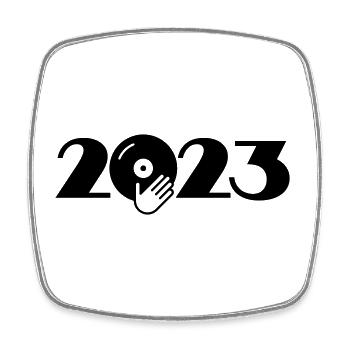 DJ, Party, DJ des Jahres 2023 - Viereckiger Kühlschrankmagnet - Weiß - Vorne