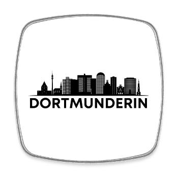 Dortmunderin! Dortmund, meine Stadt! - Viereckiger Kühlschrankmagnet - Weiß - Vorne