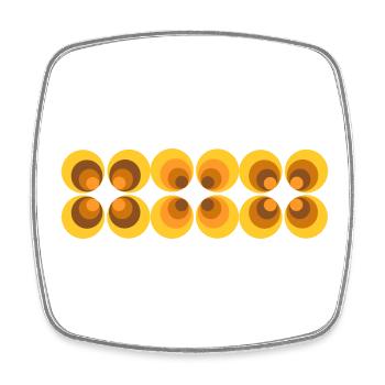 des années 70 motif fleur rétro - Magnet carré - blanc - Devant