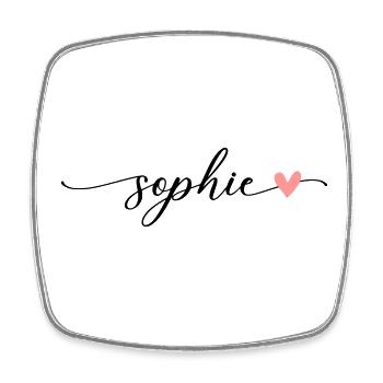 Sophie Name Calligraphy Font - Square fridge magnet - white - Front