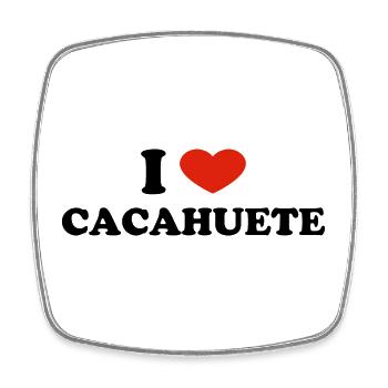 I Love Cacahuète - Magnet carré - blanc - Devant