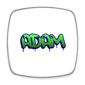 Graffiti First Name Adam - Square fridge magnet - white - Front