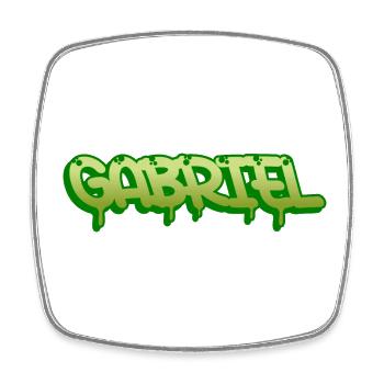 Graffiti name Gabriel - Square fridge magnet - white - Front