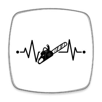 Tronçonneuse Heartbeat Lumberjack Bûcheron - Magnet carré - blanc - Devant