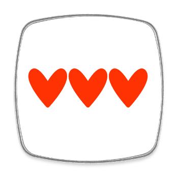 COEUR. MERCI. MAÎTRESSE. MAÎTRE. MERCI MAÎTRESSE. - Magnet carré - blanc - Devant