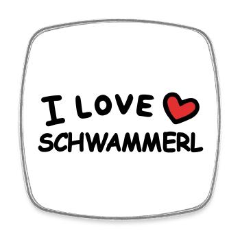 I Love Mushrooms - Square fridge magnet - white - Front