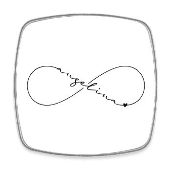 Angelina Nom Symbole de l’Infini - Magnet carré - blanc - Devant