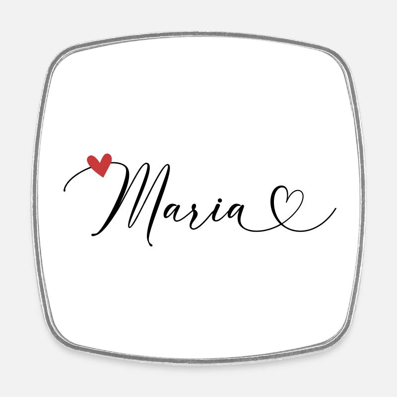 Maria Nom Prénom Calligraphie Coeur - Magnet carré - blanc