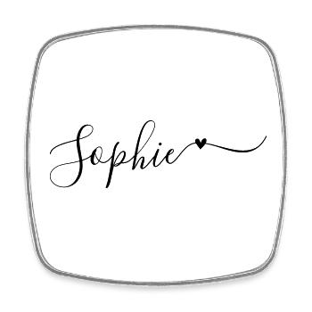 Sophie Name Vorname Dekorativ - Viereckiger Kühlschrankmagnet - Weiß - Vorne