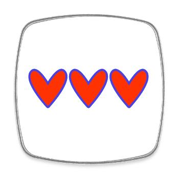 HERZ. ICH LIEBE DICH. NUR LIEBE. LIEBE. ICH LIEBE DICH - Viereckiger Kühlschrankmagnet - Weiß - Vorne