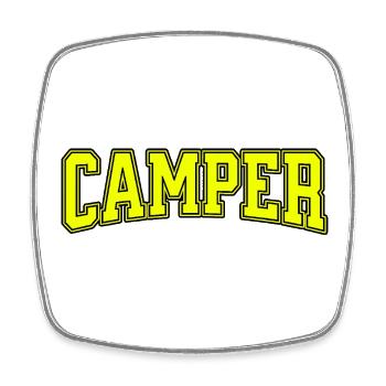 CAMPER Retro Varsity Style - Square fridge magnet - white - Front