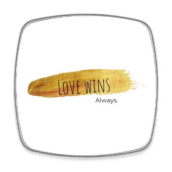 Love Always Wins - Viereckiger Kühlschrankmagnet - Weiß - Vorne