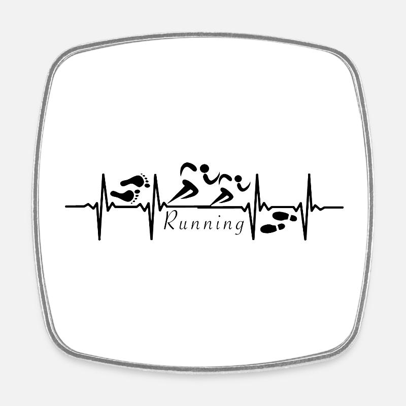 Puls Design Running - Square fridge magnet - white