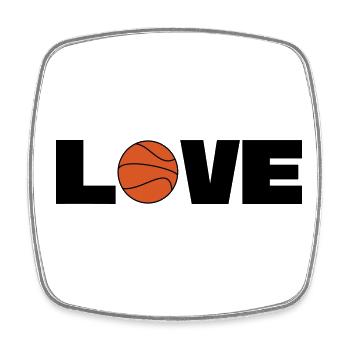 Love Basketball - Viereckiger Kühlschrankmagnet - Weiß - Vorne