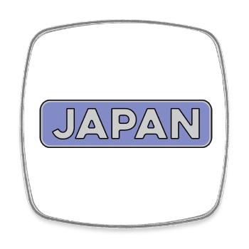 Japan Car Japanese Skateboard JDM Slap - Square fridge magnet - white - Front