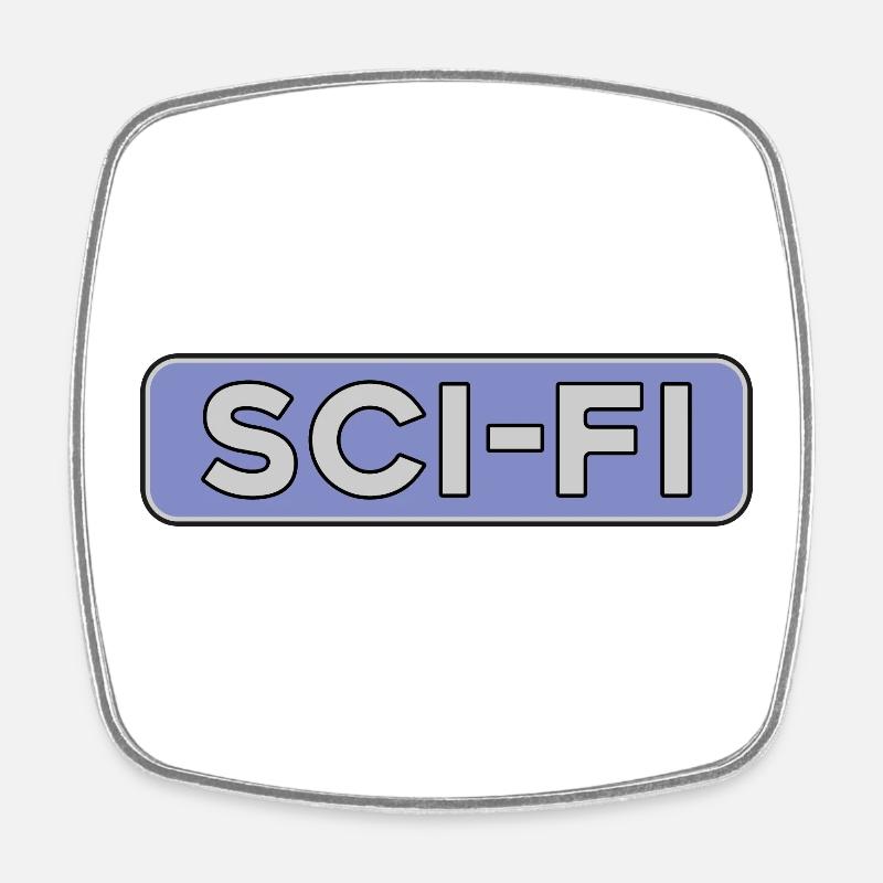 Scifi Science Fiction Sci-fi Nerd Geek - Viereckiger Kühlschrankmagnet - Weiß