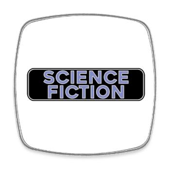 Science Fiction Vintage Skate Car Slap - Viereckiger Kühlschrankmagnet - Weiß - Vorne