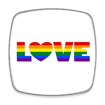 Pride Rainbow Love Heart LGBT LGBTQ CSD Gift - Square fridge magnet - white - Front