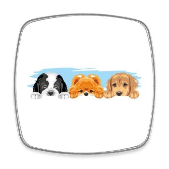Hunde sind beste Freunde - Viereckiger Kühlschrankmagnet - Weiß - Vorne