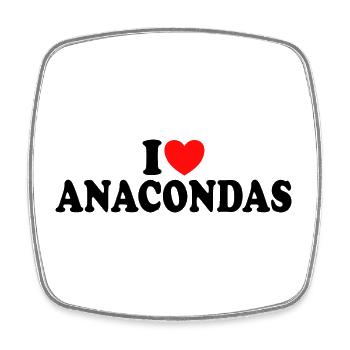 Loves Anacondas Loves Snakes - Square fridge magnet - white - Front