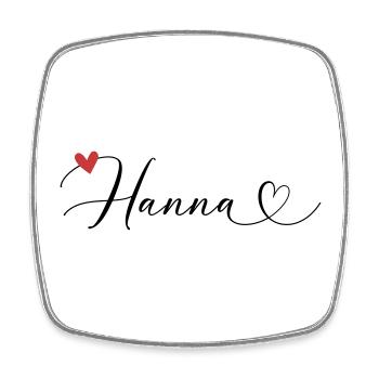 Hanna Name Vorname Kalligrafieherz - Viereckiger Kühlschrankmagnet - Weiß - Vorne