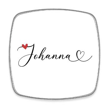 Johanna Nom Prénom Calligraphie coeur - Magnet carré - blanc - Devant