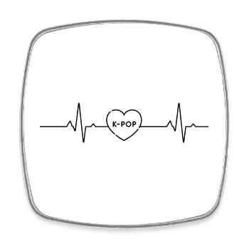 Rhythm of My Heart und K-Pop Musik - Viereckiger Kühlschrankmagnet - Weiß - Vorne