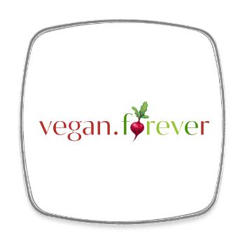 Veganer Rettich für immer - Viereckiger Kühlschrankmagnet - Weiß - Vorne