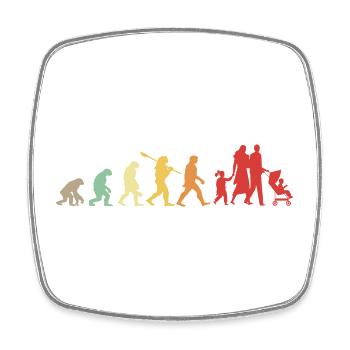Family Evolution - Familien-Geburtstagsgeschenk - Viereckiger Kühlschrankmagnet - Weiß - Vorne