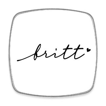 Britt Cursive Name - Square fridge magnet - white - Front