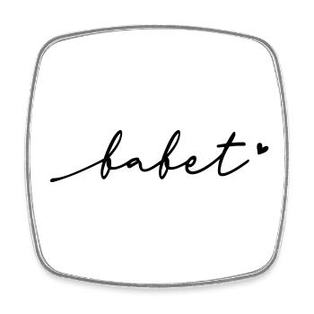 Nom cursif de Babet - Magnet carré - blanc - Devant