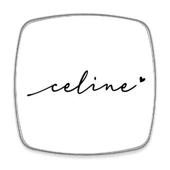Nom cursif de Céline - Magnet carré - blanc - Devant