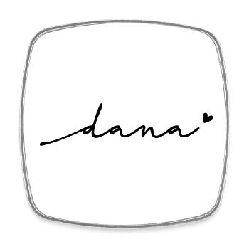 Dana Schreibschrift Name - Viereckiger Kühlschrankmagnet - Weiß - Vorne