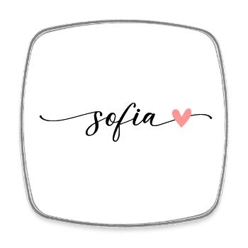 Sofia Name Calligraphy Font - Square fridge magnet - white - Front