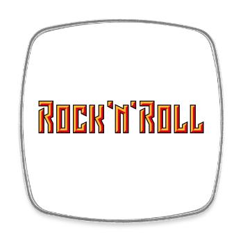 Rock 'n' Roll Schriftzug (3D / 3C) - Viereckiger Kühlschrankmagnet - Weiß - Vorne