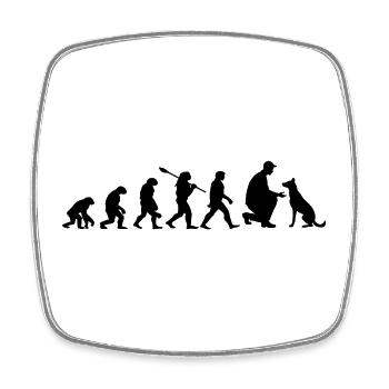 Evolution Lustiger Belgischer Malinois-Schäferhund - Viereckiger Kühlschrankmagnet - Weiß - Vorne