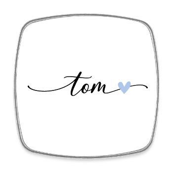 Tom Name Kalligrafie Schrift - Viereckiger Kühlschrankmagnet - Weiß - Vorne